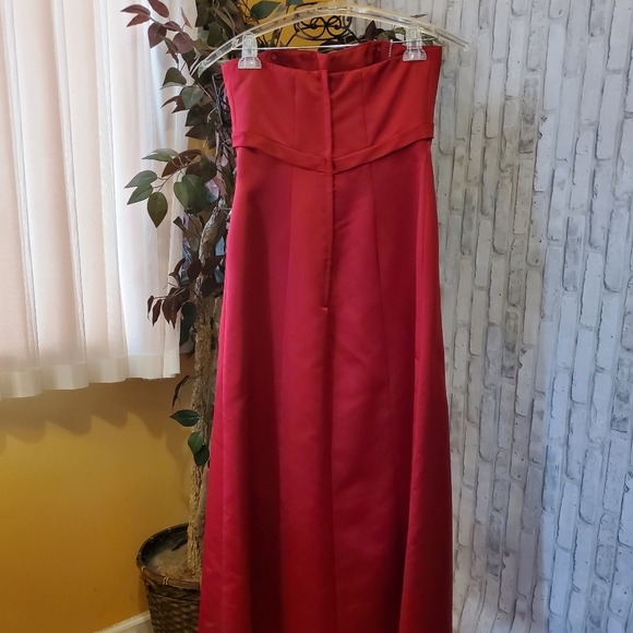 BILL LEVKOFF STRAPLESS RED DRESS SIZE 10 - Picture 4 of 10